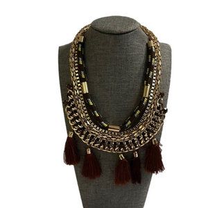 Gold and Brown Necklace only pre owned